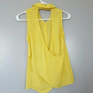 Yellow button down tank top